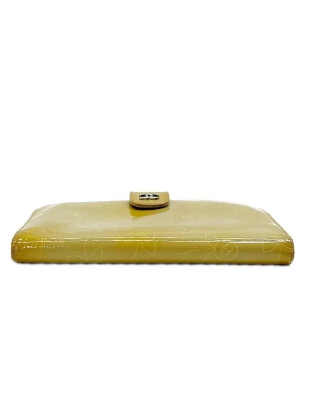 Chanel Kiss Lock Wallet Camellia Enamel Box with Card and Beige